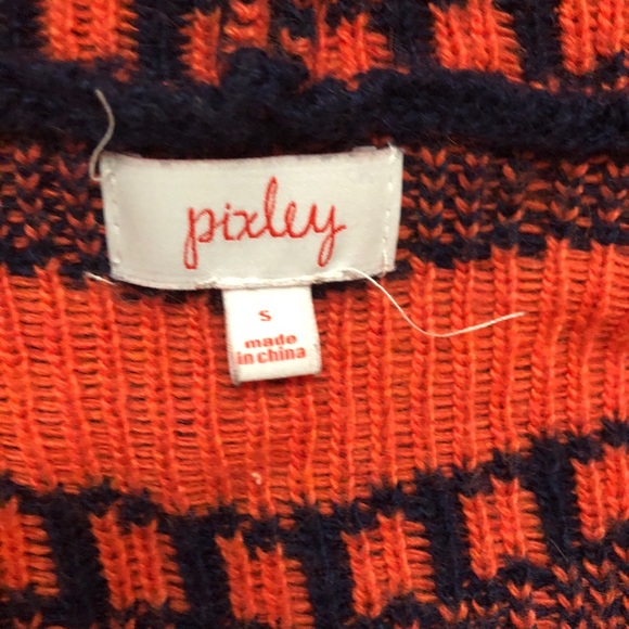 Pixley Stitchfix Orange & Blue Open Willow Sweater - Picture 2 of 4